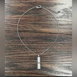 16" Bar White Turquoise Necklace